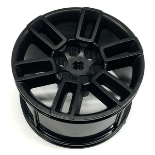 Wheel 56mm D. x 34mm Technic Racing Medium, 6 Pin Holes, Axle Hole, Open Spokes, Part# 49294 Part LEGO® Decent - Black  