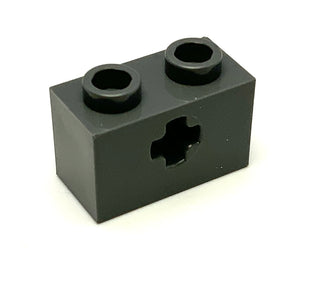 Technic, Brick 1x2 with Axle Hole, Part# 32064 Part LEGO® Dark Bluish Gray  