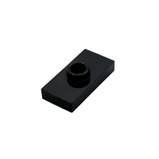 Plate, Modified 1 x 2 with 1 Stud with Groove and Bottom Stud Holder (Jumper), Part# 15573 Part LEGO® Black