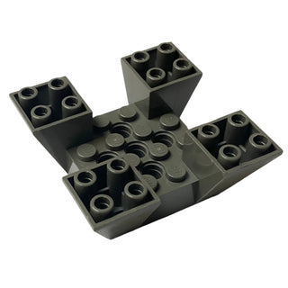 Slope Inverted, 65 6x6x2 Quad with Cutouts, Part# 30373 Part LEGO® Dark Gray