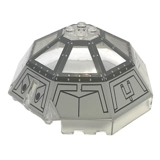 UCS TIE Advanced Pattern Windscreen 10 x 10 x 4 Canopy Octagonal, Part# 2598pb01 Part LEGO® Trans-Clear Very Good