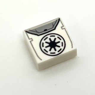 Tile 1x1 with Black SW Galactic Republic Symbol Backpack Pattern, Part# 3070pb268 Part LEGO® White  