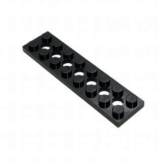 Technic, Plate 2x8 with 7 Holes, Part# 3738 Part LEGO® Black