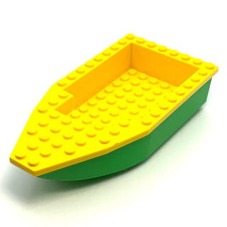 Boat, Hull Unitary 16 x 8 with Yellow Top, Part# 28533c02 Part LEGO® Bright Green  