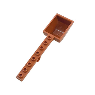 Plate, Modified 1x8 with Pin Hole and Bucket (Catapult), Part# 30275 Part LEGO® Dark Orange