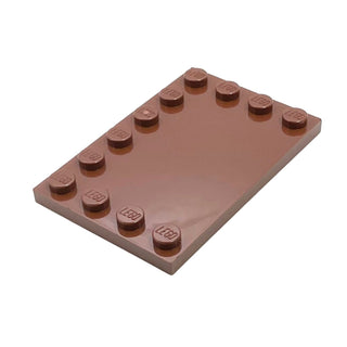 Tile, Modified 4x6 with Studs on Edges, Part# 6180 Part LEGO® Reddish Brown