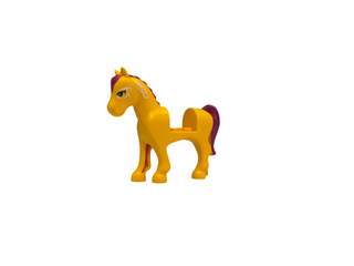 Horse with 2 x 2 Cutout with Magenta Mane and Tail and White Face Decorations Pattern (Firebolt), 93083c01pb14