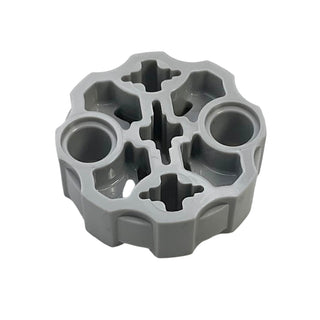 Technic Axle Connector Block Round with 2 Pin Holes and 3 Axle Holes (Hero Factory Weapon Barrel), Part# 98585 Part LEGO® Light Bluish Gray