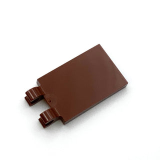 Tile Modified 2x3 with 2 Open O Clips, Part# 30350b Part LEGO® Reddish Brown  