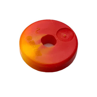 Projectile Disk 2x2 with Marbled Yellow Pattern, Part# 53993pb01 Part LEGO® Red  