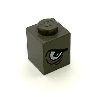 Brick 1x1 with Eye Grim Right Pattern, Part# 3005pb002 Part LEGO® Dark Gray  