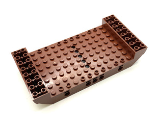 Boat, Hull Large Middle 8x16x2 1/3 with 5 Holes, Part# 95227 Part LEGO® Decent/Reddish Brown  