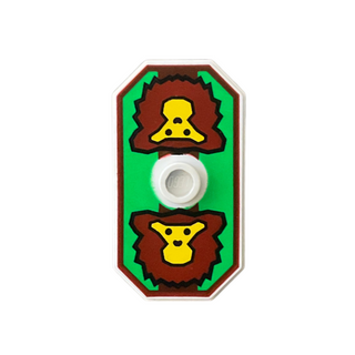 Shield Octagonal Long with Stud with Knights Kingdom Rascus Monkey Pattern (Printed Version), 48494pb02 Part LEGO®