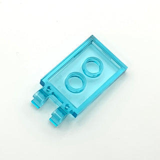 Tile Modified 2x3 with 2 Open O Clips, Part# 30350b Part LEGO® Trans-Light Blue  