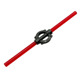 Lightsaber Hilt Straight with Ring (Inquisitor Hilt), Part# 30374 + 18673 Part LEGO® With Red Lightsaber Blades  