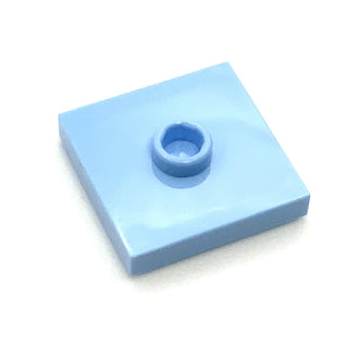 Plate, Modified 2x2 with Groove and 1 Stud in Center (Jumper), Part# 87580 Part LEGO® Bright Light Blue  