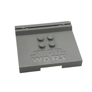 Tile, Modified 6x6x2/3 with 4 Studs and Debossed Star Wars Logo, Part# 30566 Part LEGO® Dark Gray Very Good