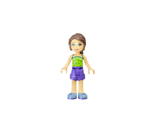 Naomi (Light Nougat) - Lime Halter Top with Dark Green Dots, Dark Purple Shorts, Sand Blue Shoes, frnds193 Minifigure LEGO®   