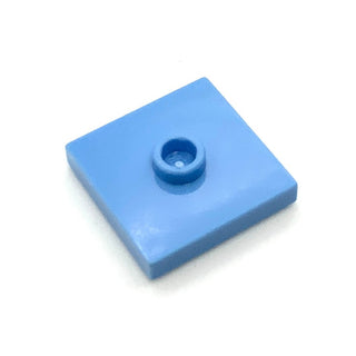 Plate, Modified 2x2 with Groove and 1 Stud in Center (Jumper), Part# 87580 Part LEGO® Medium Blue  