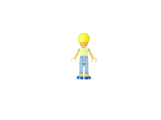 Olly - Yellowish Green and Sand Green Unbuttoned Shirt, Sand Blue Trousers, Dark Blue Shoes, frnd594 Minifigure LEGO®   