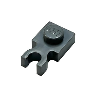 Plate, Modified 1x1 with U Clip Thick (Vertical Clip), Part# 4085c Part LEGO® Dark Bluish Gray  