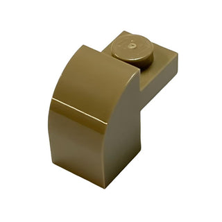 Slope Curved 2x1x1 1/3 with Recessed Stud, Part# 6091 Part LEGO® Dark Tan  