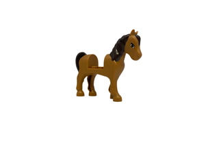 Horse with 2 x 2 Cutout with Dark Tan Eyes, Dark Brown Mane and Tail Pattern, 93083c01pb05