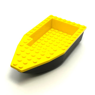 Boat, Hull Unitary 16 x 8 with Yellow Top, Part# 28533c02 Part LEGO® Black  