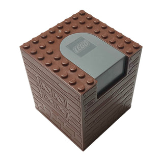 Container, Box 8x8x8 with Dark Bluish Gray Switching Mechanism, Part# 48316c01 Part LEGO® Reddish Brown  