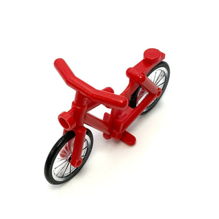 Bicycle with Trans-Clear Wheels with Molded Black Hard Rubber Tires, Part# 4719c02 Part LEGO® Red  