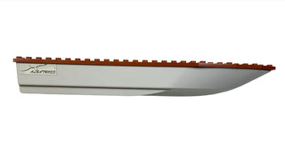 Boat, Hull Unitary 28x8 with Reddish Brown Top (92710/92711), Part# 92710c03 Part LEGO® Decent - Light Bluish Gray  