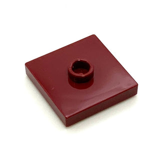 Plate, Modified 2x2 with Groove and 1 Stud in Center (Jumper), Part# 87580 Part LEGO® Dark Red  