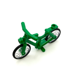 Bicycle with Trans-Clear Wheels with Molded Black Hard Rubber Tires, Part# 4719c02 Part LEGO® Green  