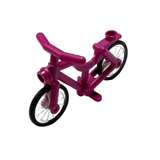 Bicycle with Trans-Clear Wheels with Molded Black Hard Rubber Tires, Part# 4719c02 Part LEGO® Magenta  