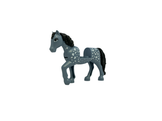 Horse with 2 x 2 Cutout and Movable Neck with Molded Black Tail and Mane and Printed White Spots Pattern, bb1279c01pb05