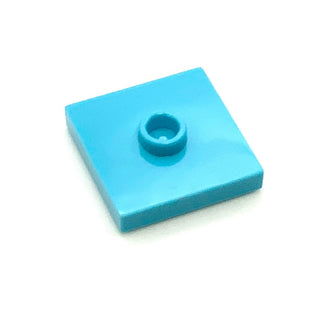 Plate, Modified 2x2 with Groove and 1 Stud in Center (Jumper), Part# 87580 Part LEGO® Medium Azure  