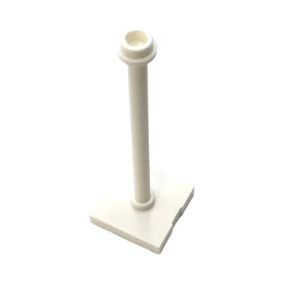 Support 2x2x5 Bar on Tile Base with Hollow Stud and Stop Ring, Part# 98549 Part LEGO® White  