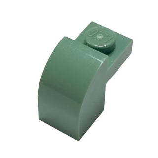 Slope Curved 2x1x1 1/3 with Recessed Stud, Part# 6091 Part LEGO® Sand Green  