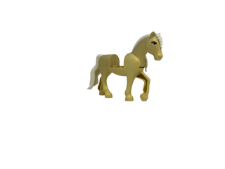 Horse with 2 x 2 Cutout and Movable Neck with Molded White Tail and Braided Mane and Printed Eyes Pattern, bb1279c02pb02