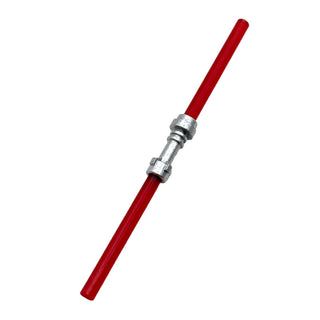 Star Wars Double-bladed Lightsaber Blade (Multiple Colors) with Metallic Silver Hilt, Part# 64567 + 30374 + 30374 Part LEGO® Trans-Red  