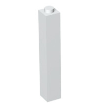 Brick 1x1x5 (Solid Stud), Part# 2453b Part LEGO® White  