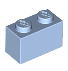 Brick 1x2, Part# 3004 and 3065 Part LEGO® Bright Light Blue  