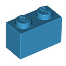 Brick 1x2, Part# 3004 and 3065 Part LEGO® Dark Azure  