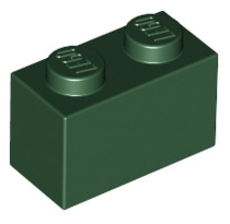 Brick 1x2, Part# 3004 and 3065 Part LEGO® Dark Green  