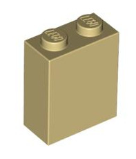 Brick 1x2x2 with Inside Stud Holder, Part# 3245c Part LEGO® Tan  