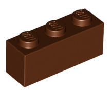 Brick 1x3, Part# 3622 Part LEGO® Reddish Brown  