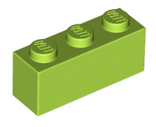 Brick 1x3, Part# 3622 Part LEGO® Lime  