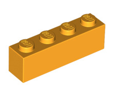 Brick 1x4, Part# 3010 Part LEGO® Bright Light Orange  