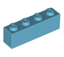 Brick 1x4, Part# 3010 Part LEGO® Medium Azure  