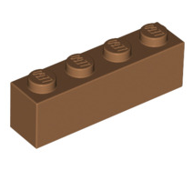 Brick 1x4, Part# 3010 Part LEGO® Medium Nougat  